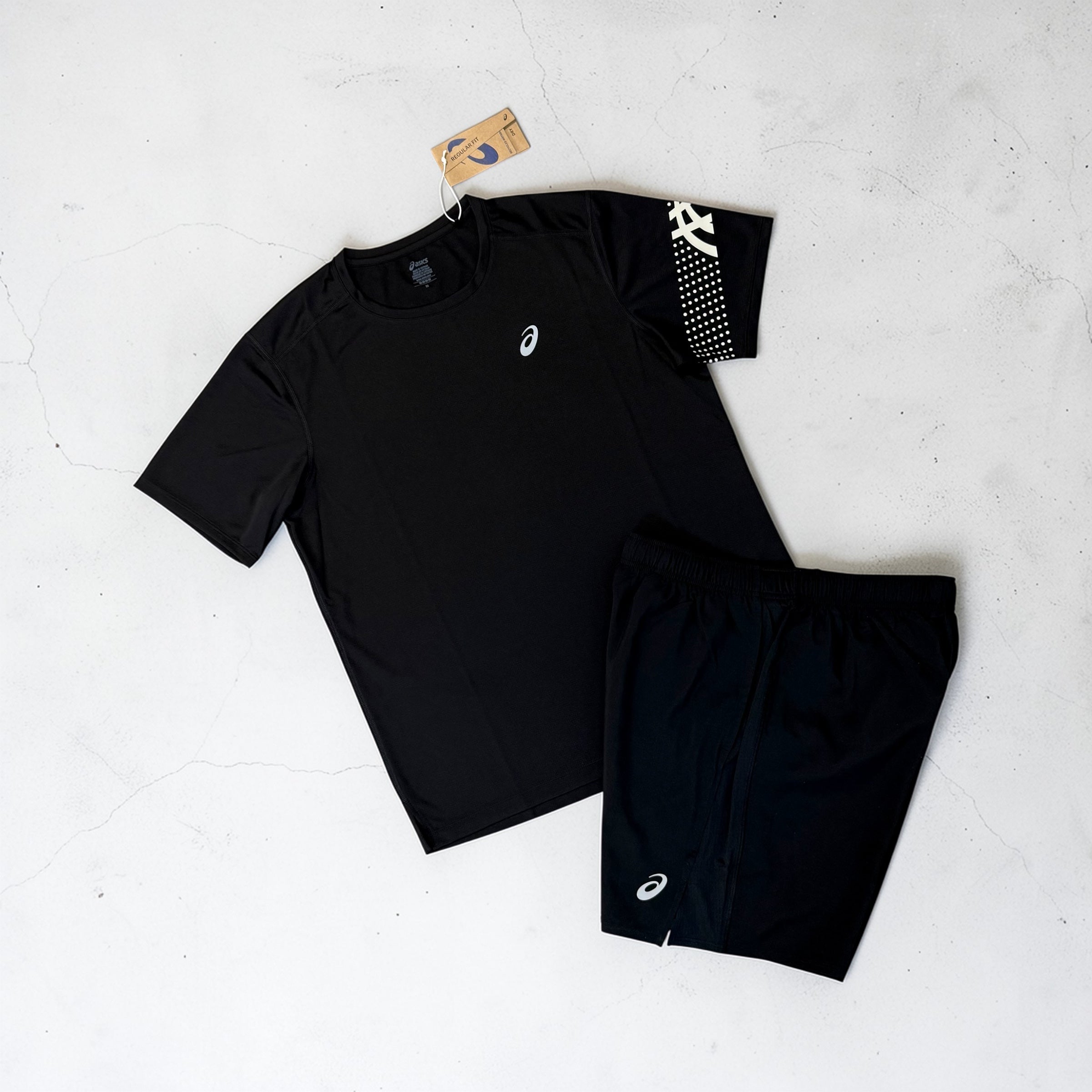 ASICS ICON T-SHIRT AND SHORTS SET - BLACK (Japan sizing)