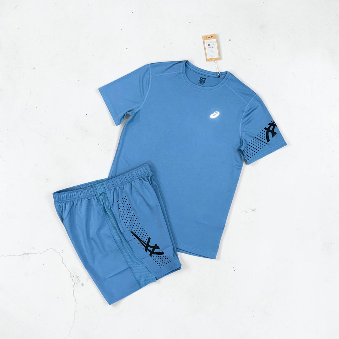 ASICS ICON T-SHIRT AND SHORTS SET - LIGHT BLUE