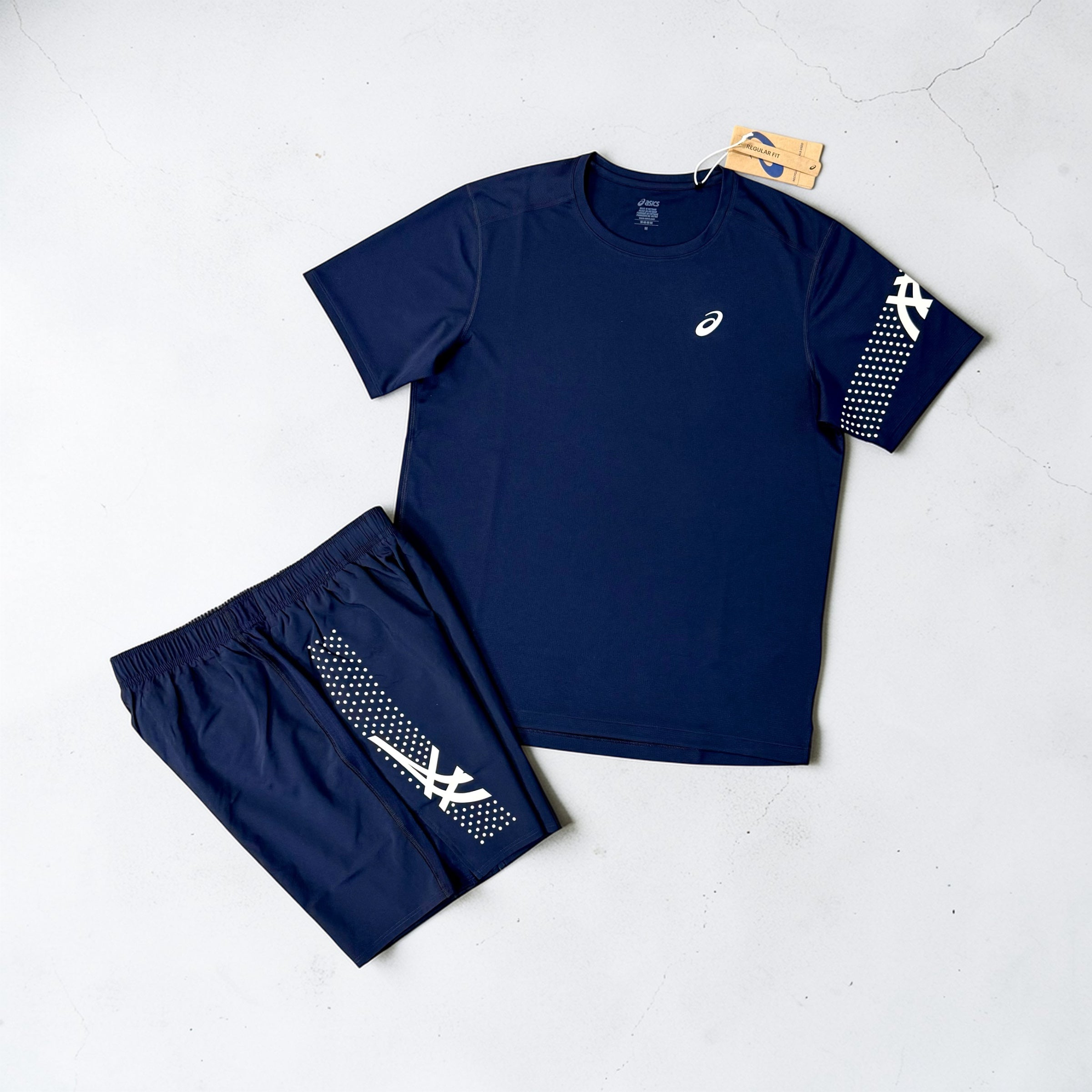 ASICS ICON T-SHIRT AND SHORTS SET - NAVY BLUE (Japan sizing)