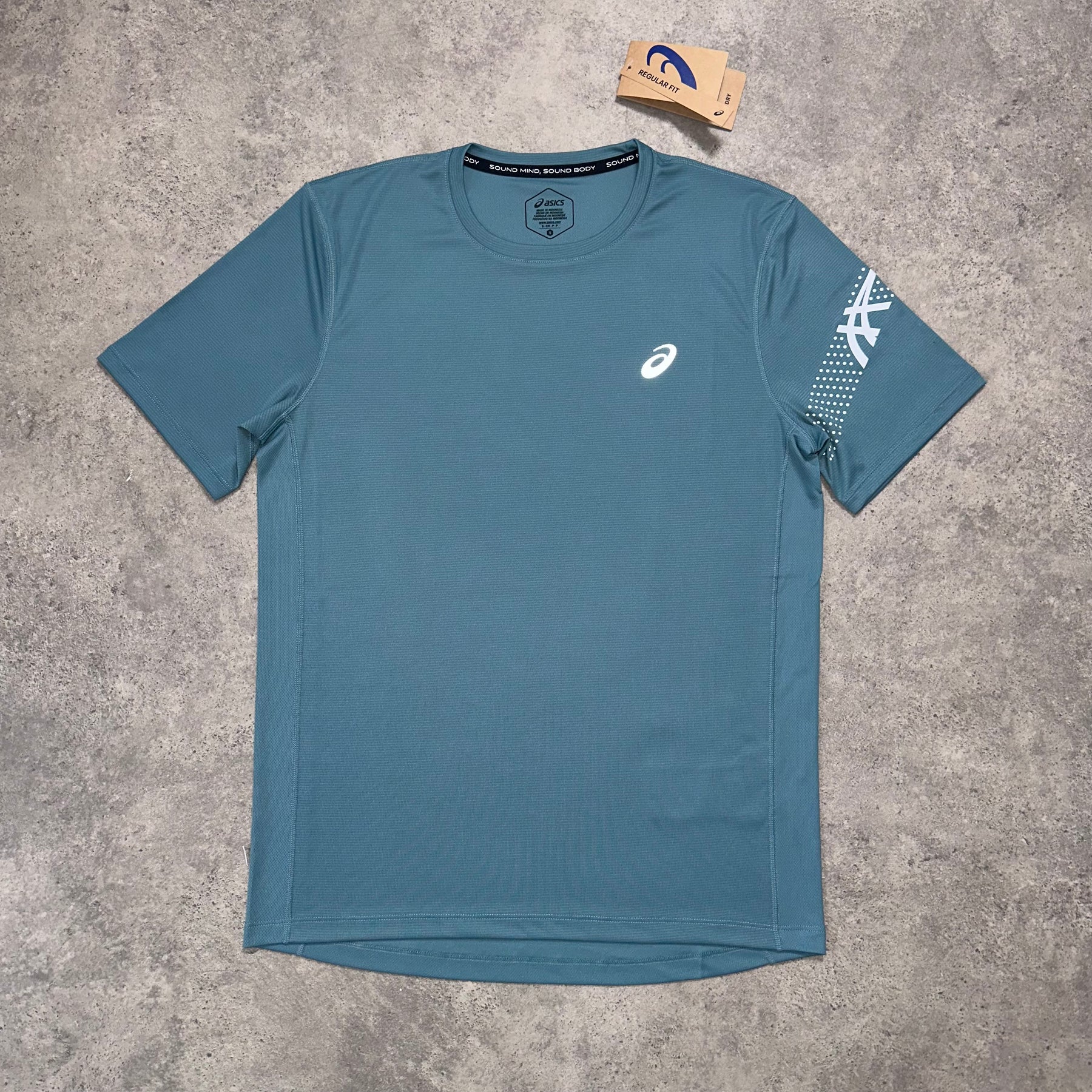 ASICS FLEX T SHIRT - TEAL FOG