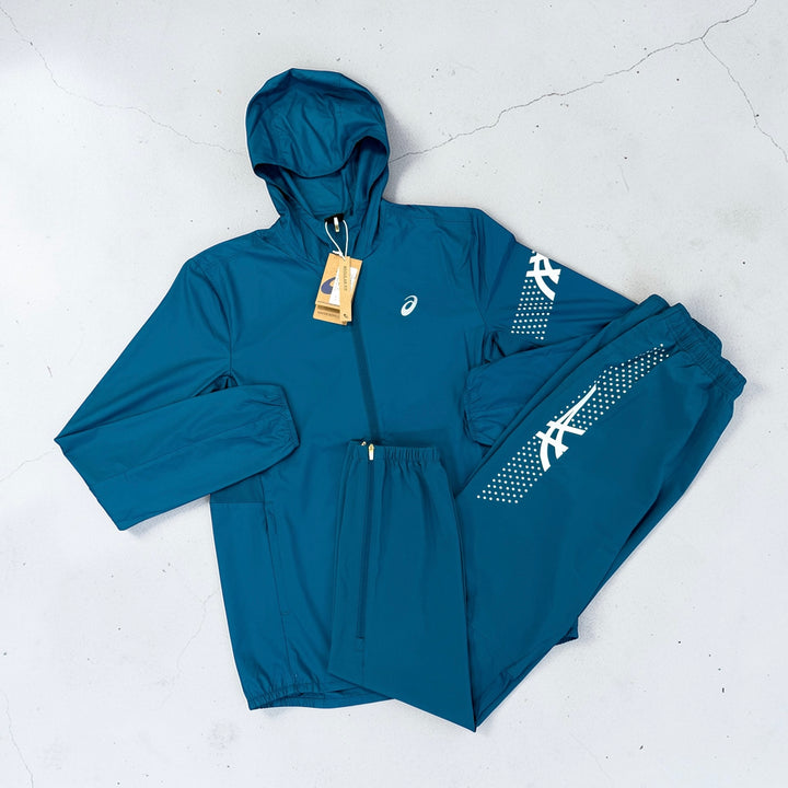 ASICS ICON WINDRUNNER AND ICON PANTS SET - BLUE TEAL