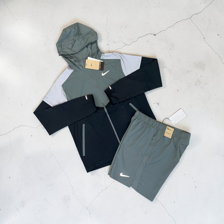 NIKE DRI-FIT WINDRUNNER AND 7” CHALLENGER SHORTS SET - GREY / ANTHRACITE