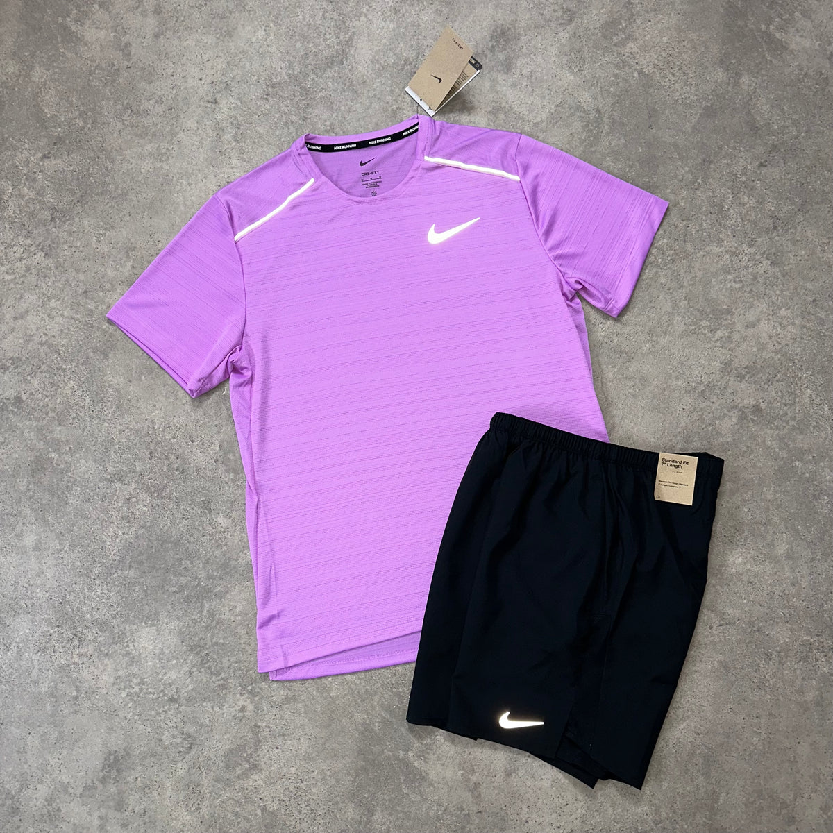 NIKE MILER 1.0 SET - RUSH FUSCHIA / BLACK SHORTS