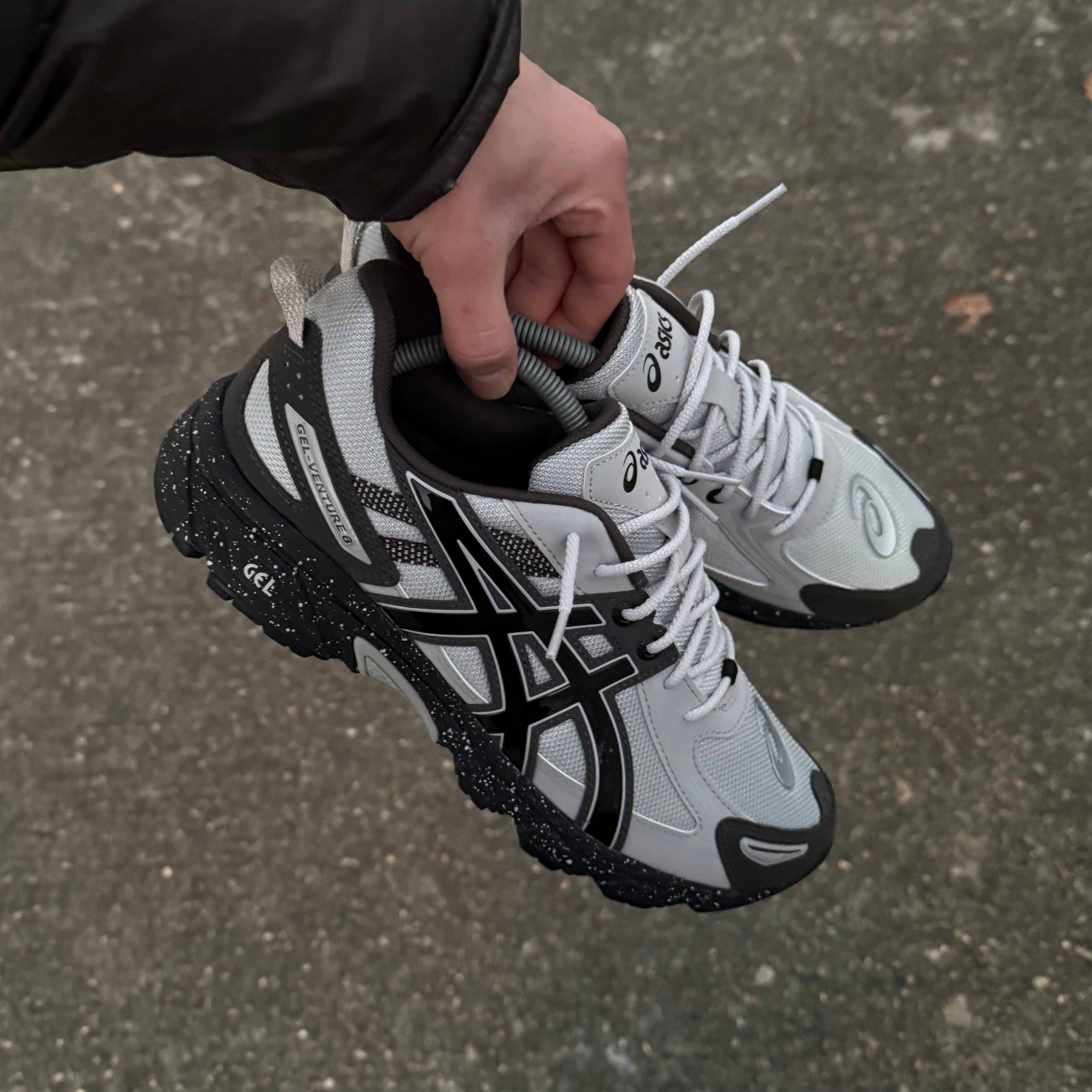 A-3 ASICS GEL VENTURE 6 TRAINER - GLACIER GREY / BLACK – CREP MOVEMENT LTD