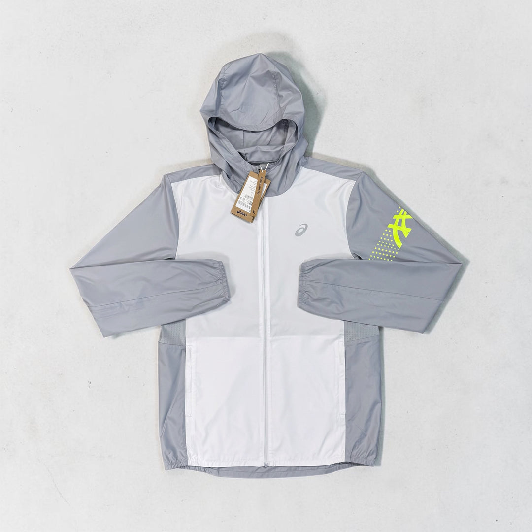ASICS ICON WINDRUNNER JACKET - GREY WHITE / VOLT
