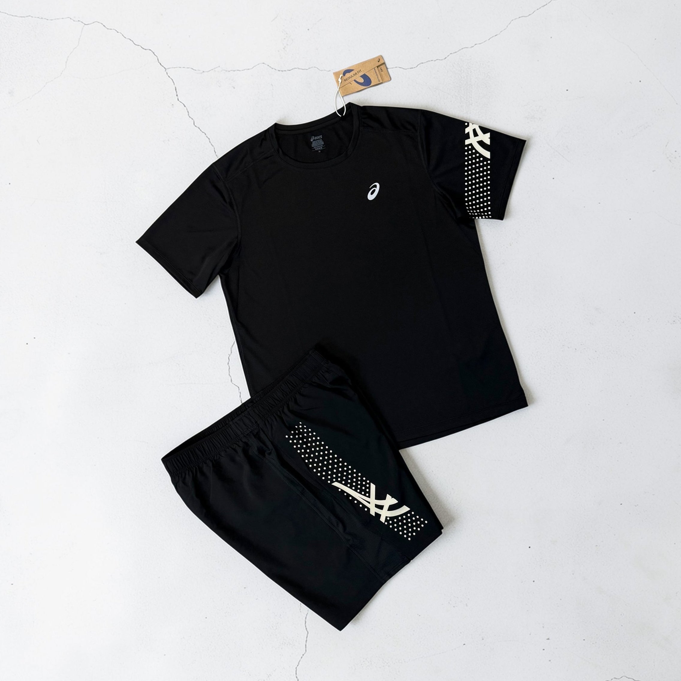 ASICS ICON T-SHIRT AND SHORTS SET - BLACK (Japan sizing)