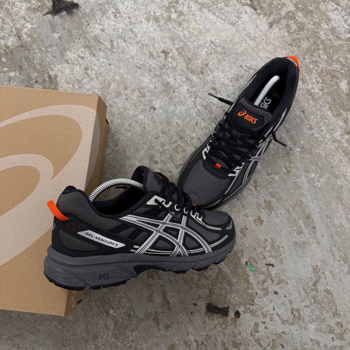ASICS GEL VENTURE 6 TRAINER - OBSIDIAN GREY/ ORANGE
