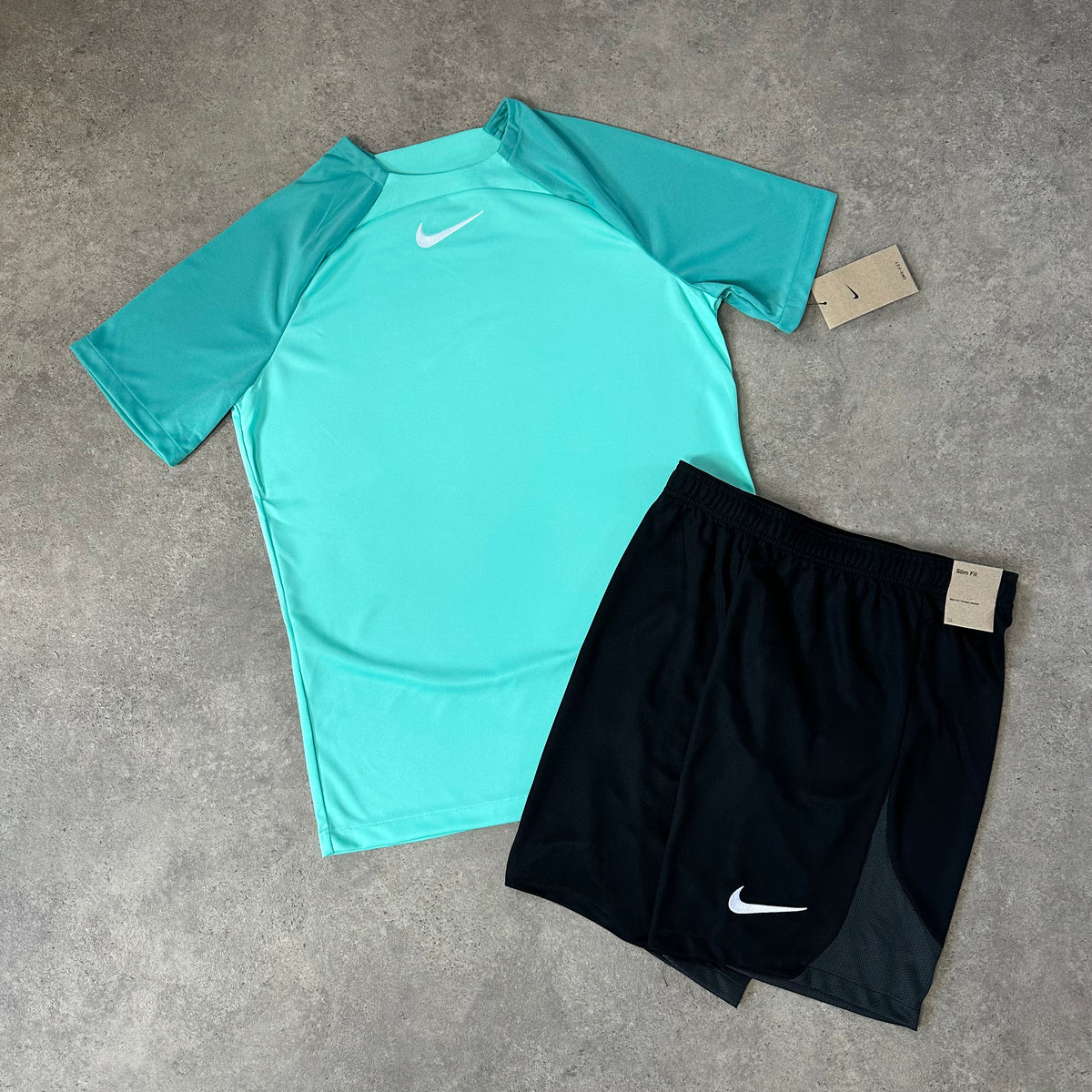 NIKE DRILL 22 T SHIRT SET - TURQUOISE / BLACK