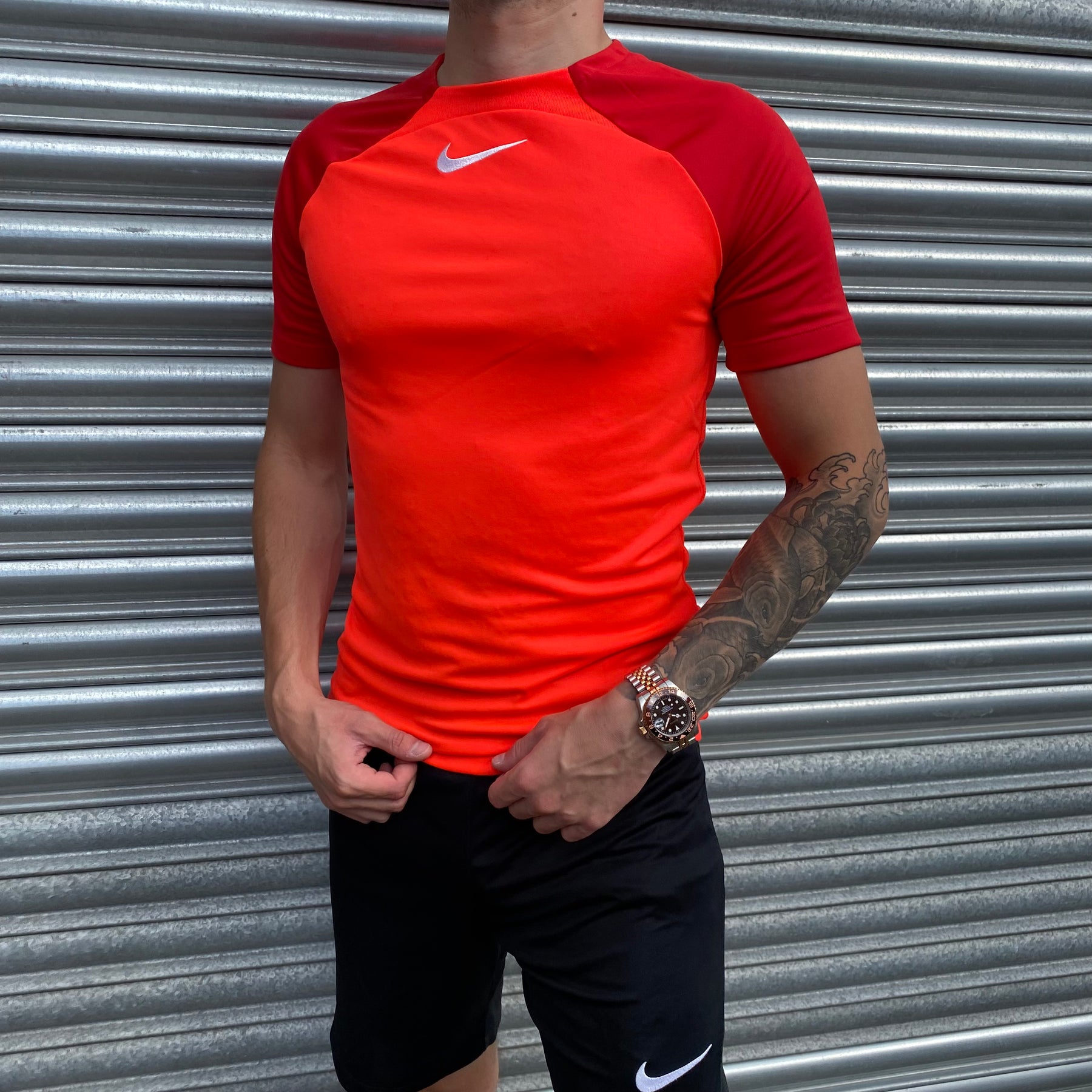 NIKE DRILL 22 T SHIRT SET - HYPER CRIMSON / BLACK