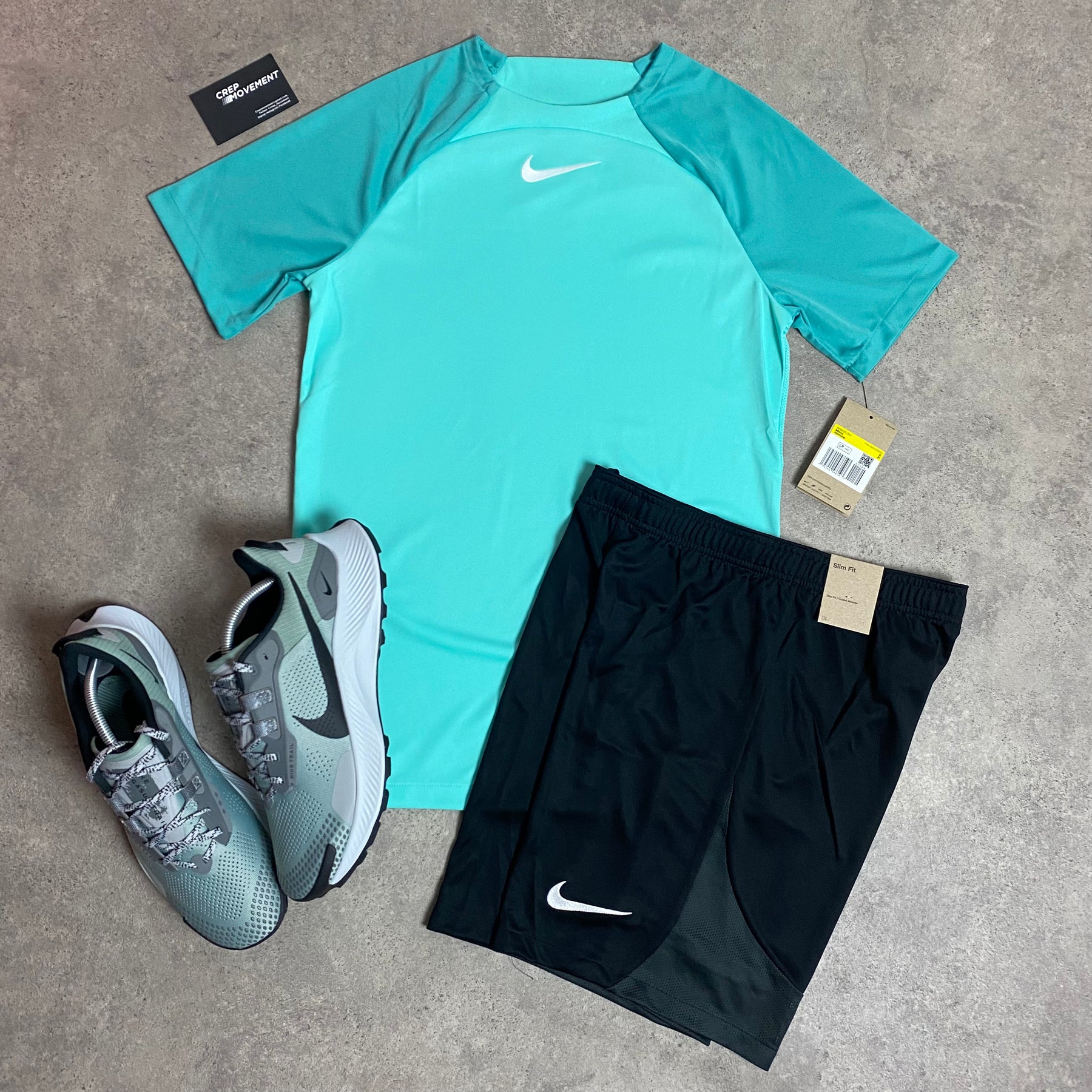 NIKE DRILL 22 T SHIRT SET - TURQUOISE / BLACK